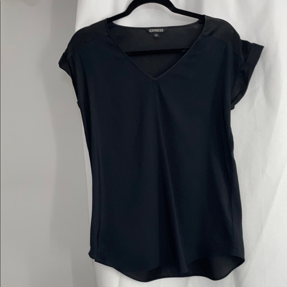 Express Women's Black V-Neck Top/blouse